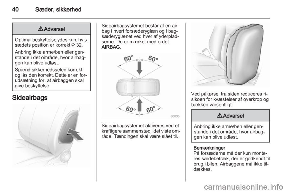 OPEL CORSA 2011.5  Instruktionsbog (in Danish) 