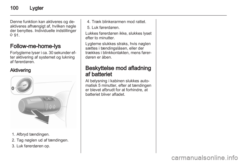 OPEL CORSA 2012  Instruktionsbog (in Danish) 
