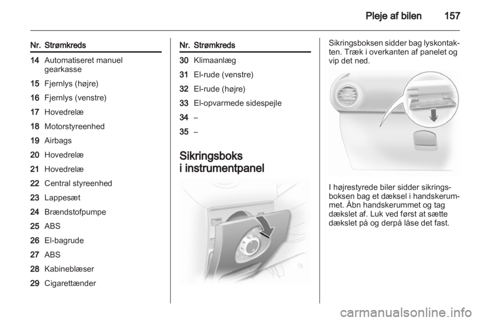 OPEL CORSA 2012  Instruktionsbog (in Danish) 