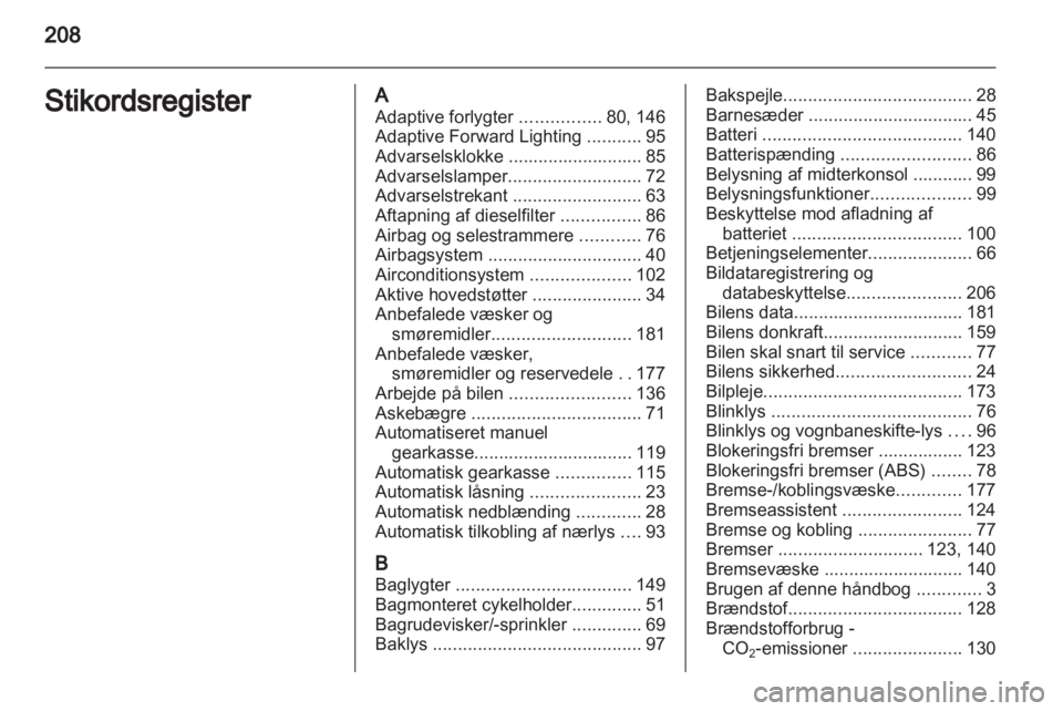 OPEL CORSA 2012  Instruktionsbog (in Danish) 