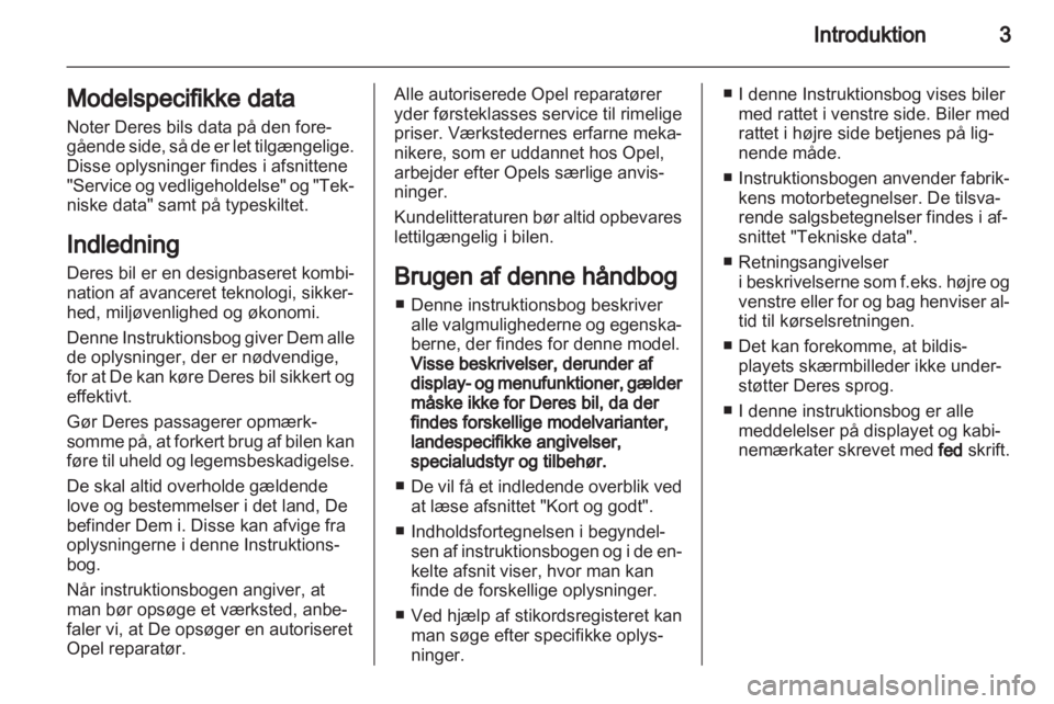 OPEL CORSA 2012  Instruktionsbog (in Danish) 