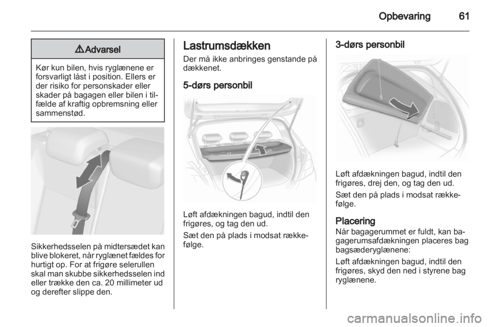 OPEL CORSA 2012  Instruktionsbog (in Danish) 