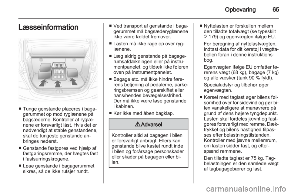 OPEL CORSA 2012  Instruktionsbog (in Danish) 