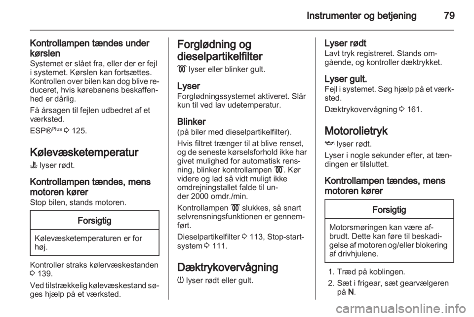 OPEL CORSA 2012  Instruktionsbog (in Danish) 