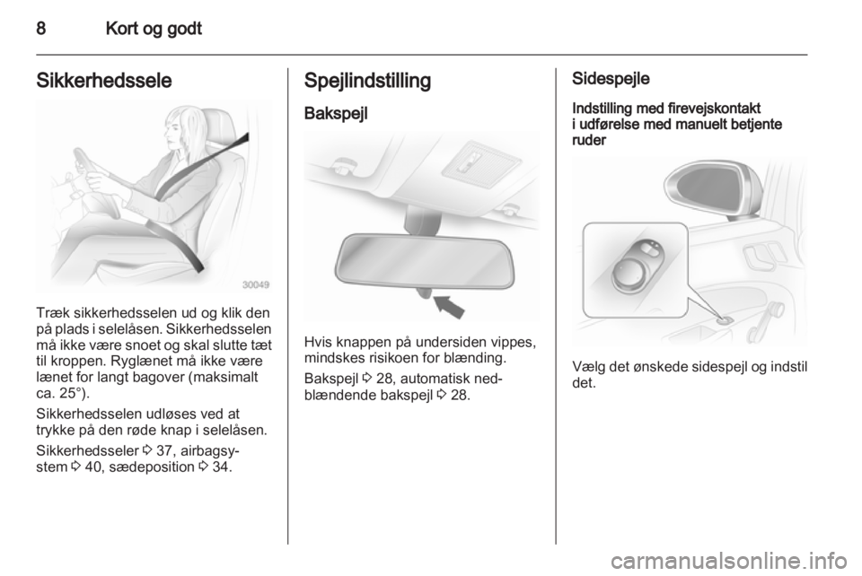 OPEL CORSA 2012  Instruktionsbog (in Danish) 