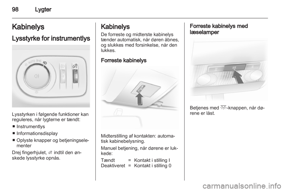 OPEL CORSA 2012  Instruktionsbog (in Danish) 