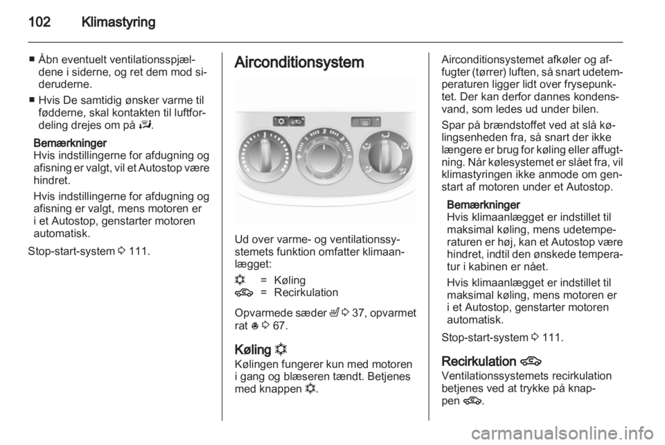 OPEL CORSA 2012.5  Instruktionsbog (in Danish) 