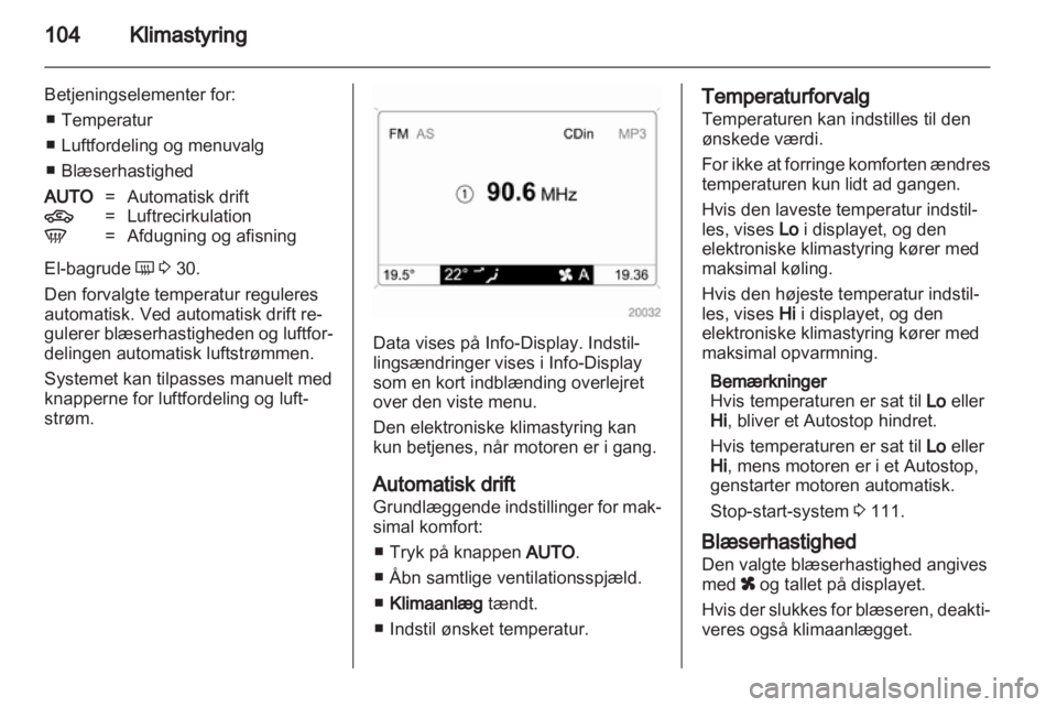 OPEL CORSA 2012.5  Instruktionsbog (in Danish) 