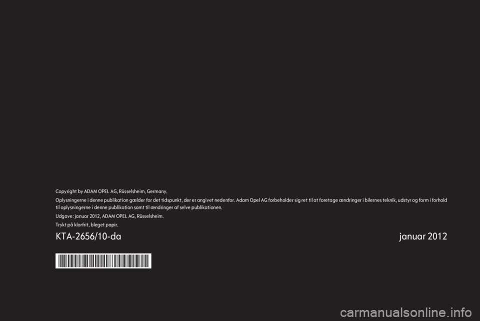 OPEL CORSA 2012.5  Instruktionsbog (in Danish) 