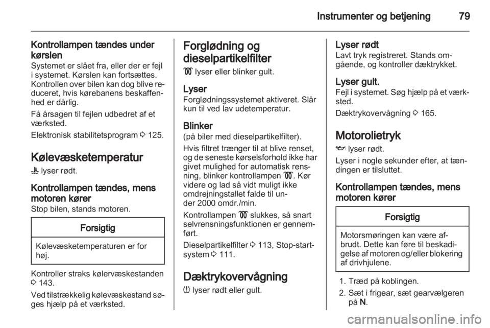 OPEL CORSA 2012.5  Instruktionsbog (in Danish) 