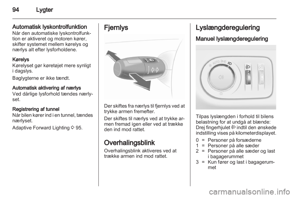 OPEL CORSA 2012.5  Instruktionsbog (in Danish) 