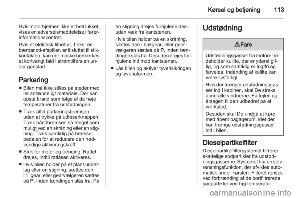 OPEL CORSA 2013  Instruktionsbog (in Danish) 