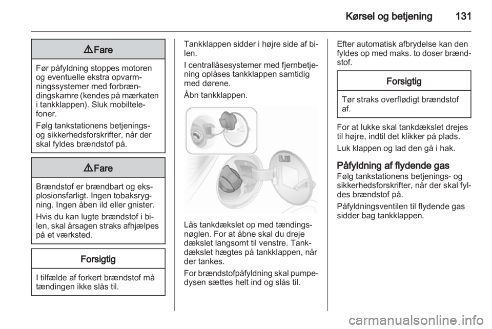 OPEL CORSA 2013  Instruktionsbog (in Danish) 