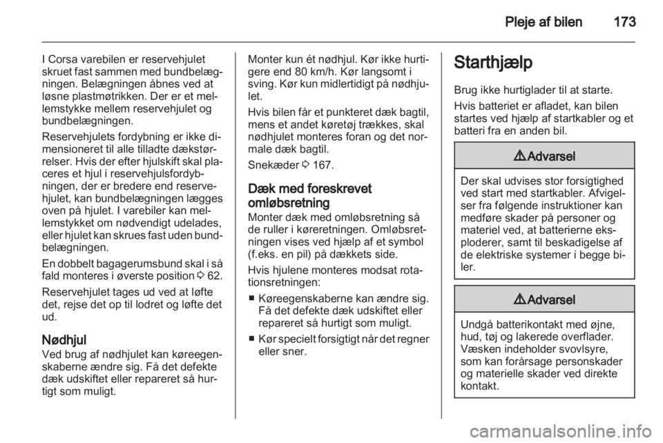 OPEL CORSA 2013  Instruktionsbog (in Danish) 