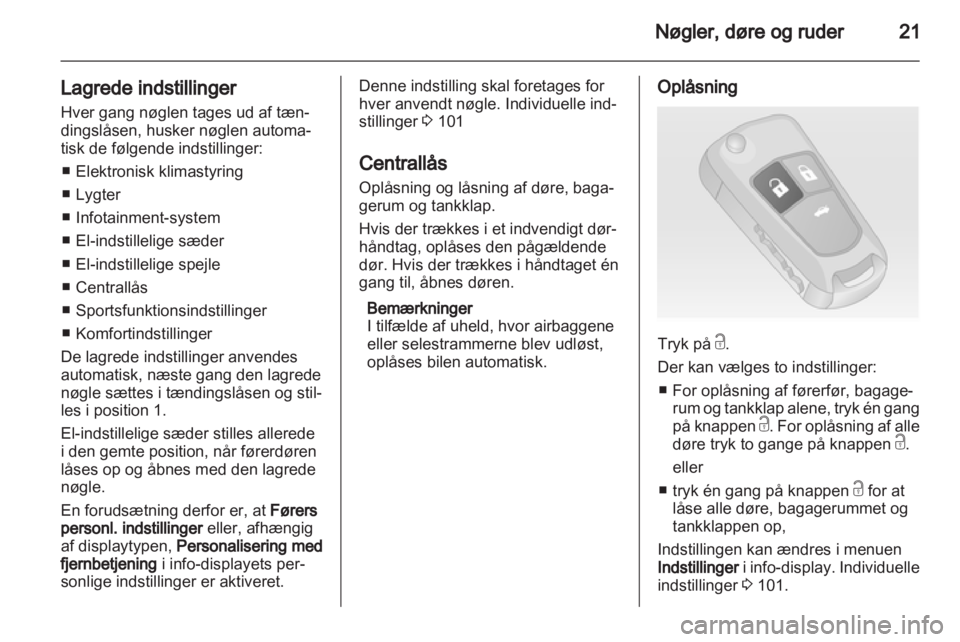 OPEL INSIGNIA 2010  Instruktionsbog (in Danish) 