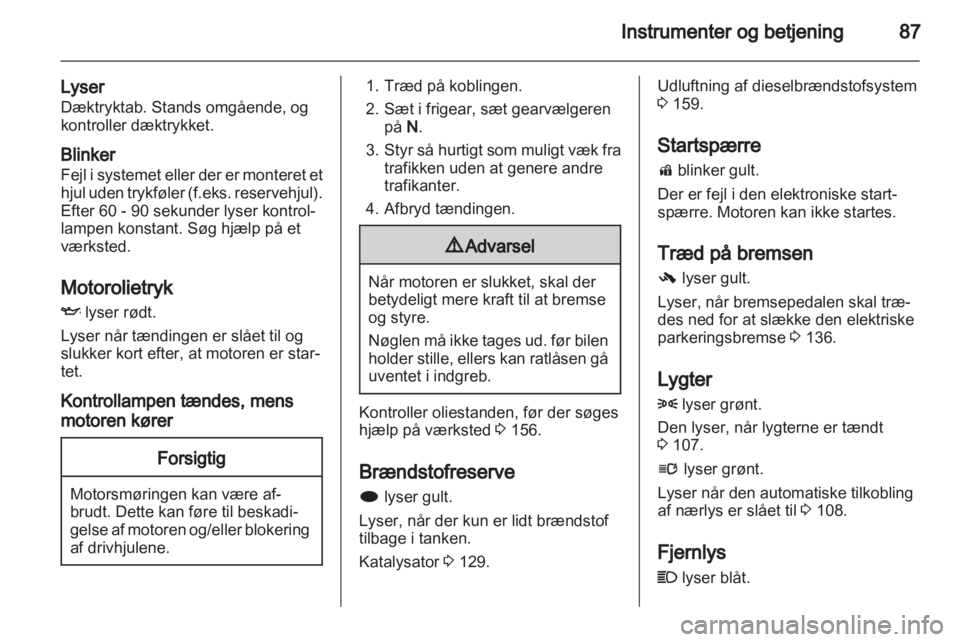 OPEL INSIGNIA 2010  Instruktionsbog (in Danish) 