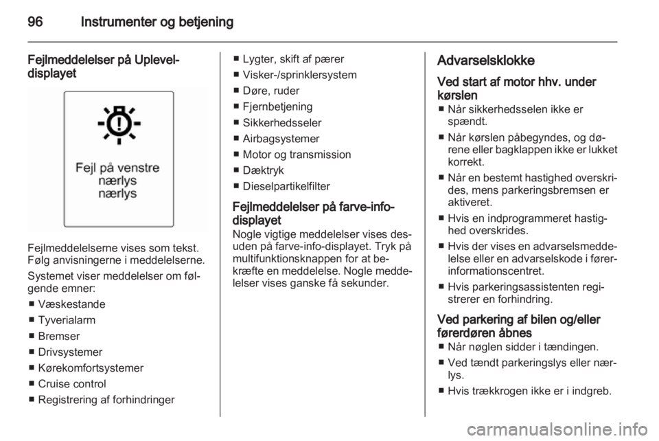 OPEL INSIGNIA 2010  Instruktionsbog (in Danish) 