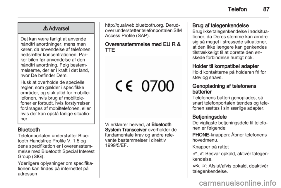 OPEL INSIGNIA 2010.5  Instruktionsbog til Infotainment (in Danish) 