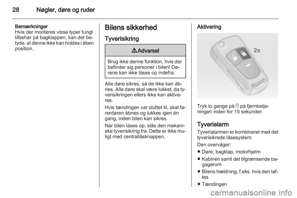 OPEL INSIGNIA 2010.5  Instruktionsbog (in Danish) 