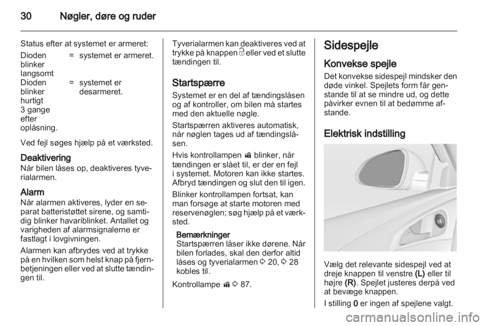OPEL INSIGNIA 2010.5  Instruktionsbog (in Danish) 