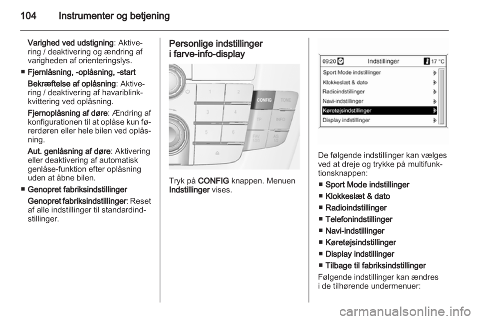 OPEL INSIGNIA 2011  Instruktionsbog (in Danish) 