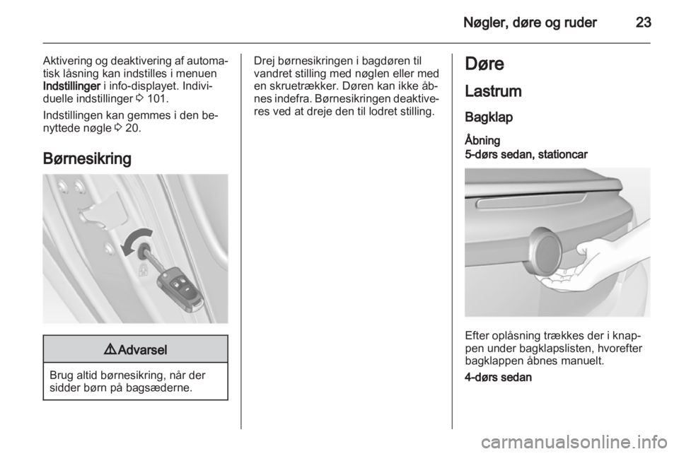 OPEL INSIGNIA 2011  Instruktionsbog (in Danish) 