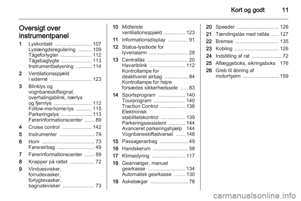 OPEL INSIGNIA 2011.5  Instruktionsbog (in Danish) 