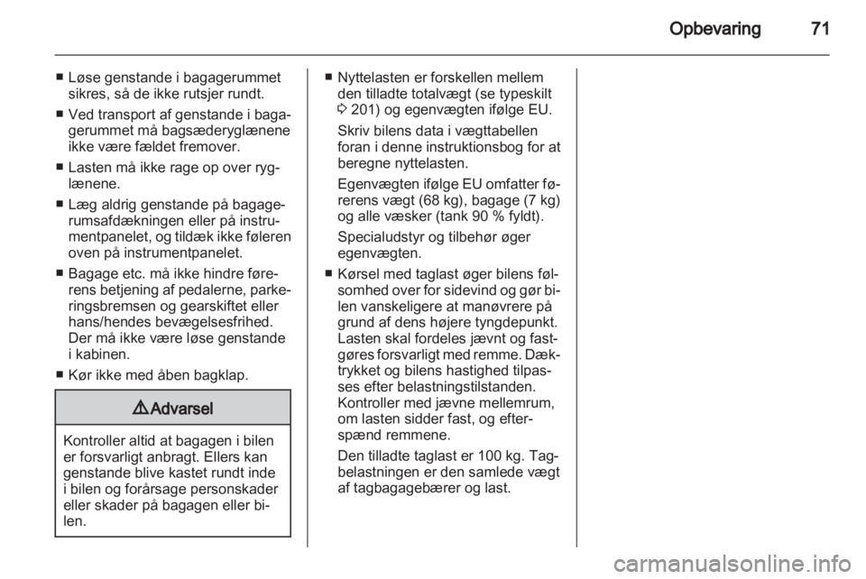 OPEL INSIGNIA 2011.5  Instruktionsbog (in Danish) 