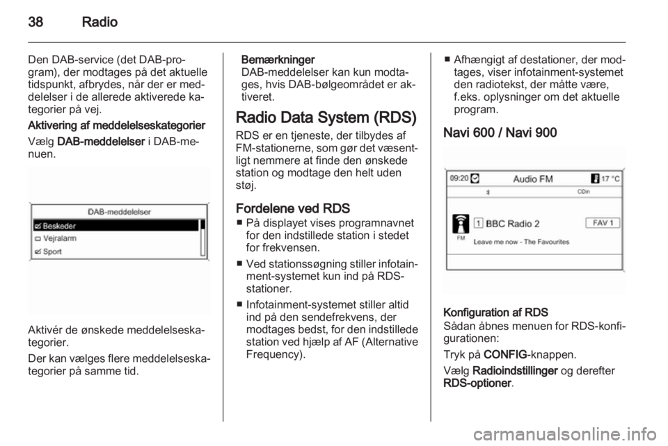 OPEL INSIGNIA 2012  Instruktionsbog til Infotainment (in Danish) 