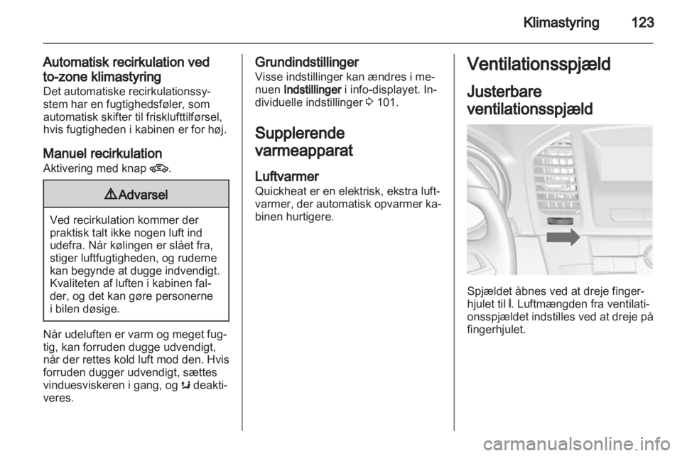 OPEL INSIGNIA 2012  Instruktionsbog (in Danish) 