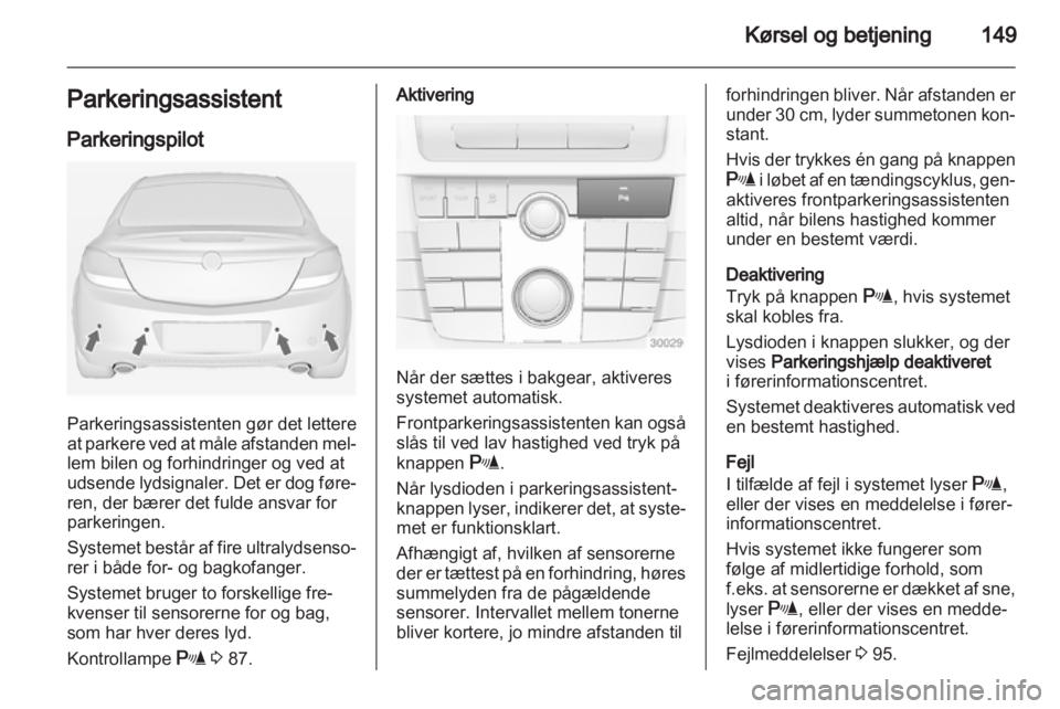 OPEL INSIGNIA 2012  Instruktionsbog (in Danish) 