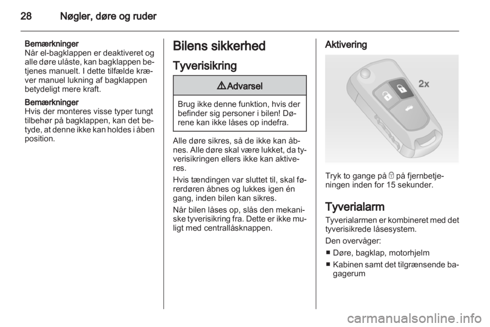 OPEL INSIGNIA 2012  Instruktionsbog (in Danish) 