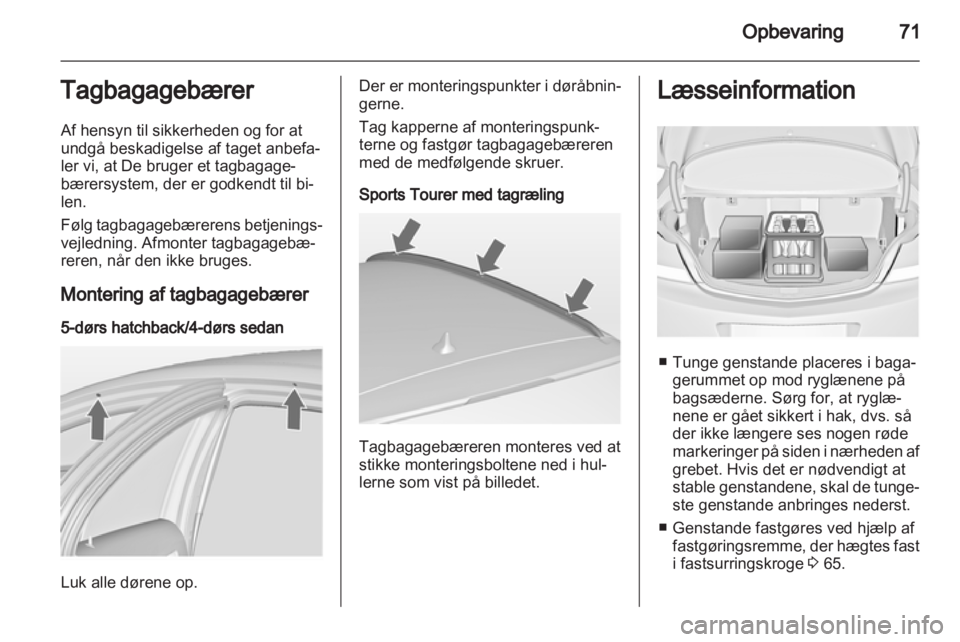 OPEL INSIGNIA 2012  Instruktionsbog (in Danish) 