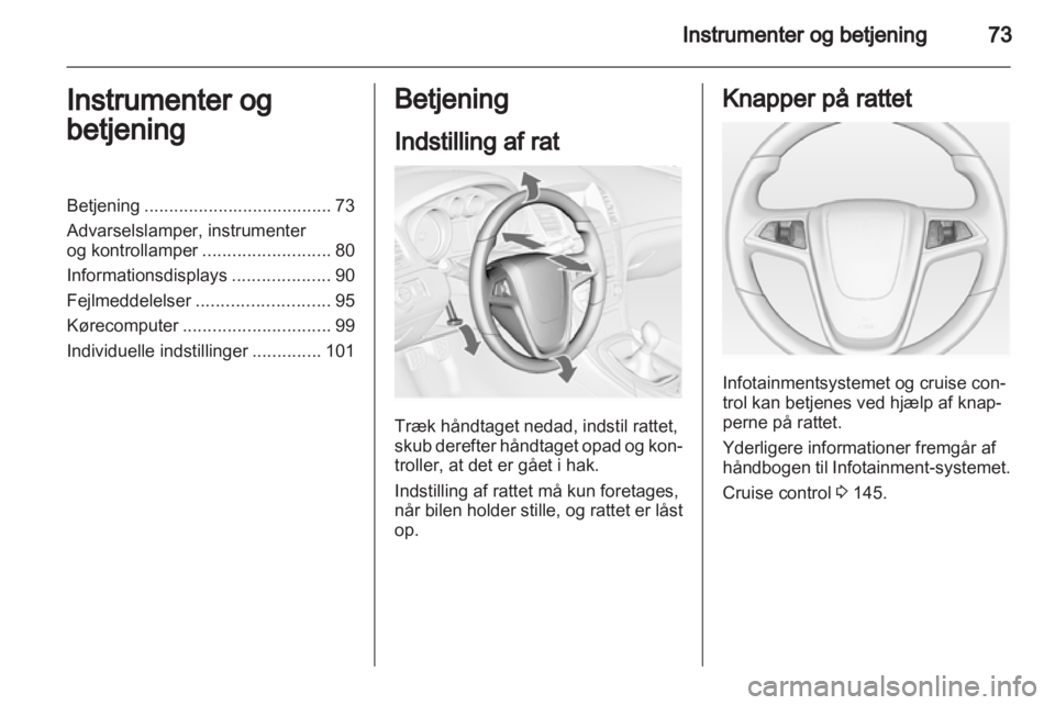 OPEL INSIGNIA 2012  Instruktionsbog (in Danish) 