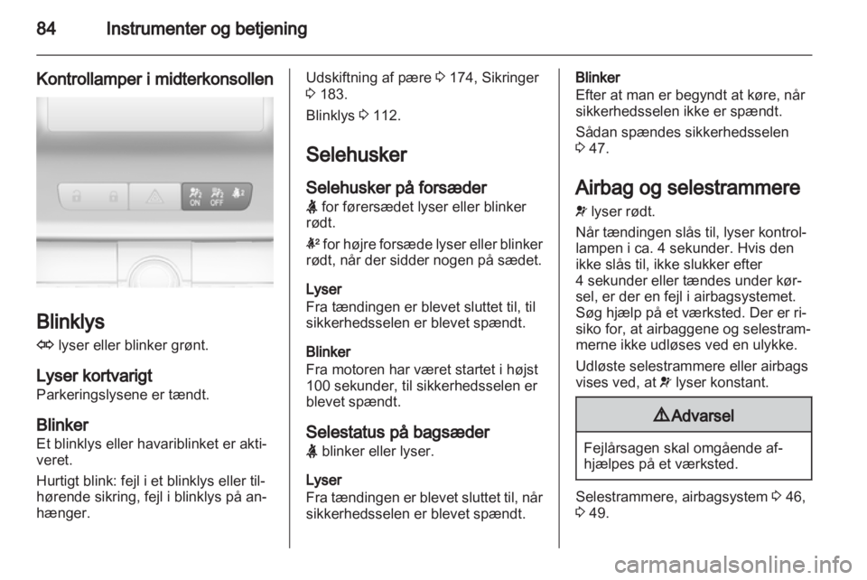 OPEL INSIGNIA 2012  Instruktionsbog (in Danish) 