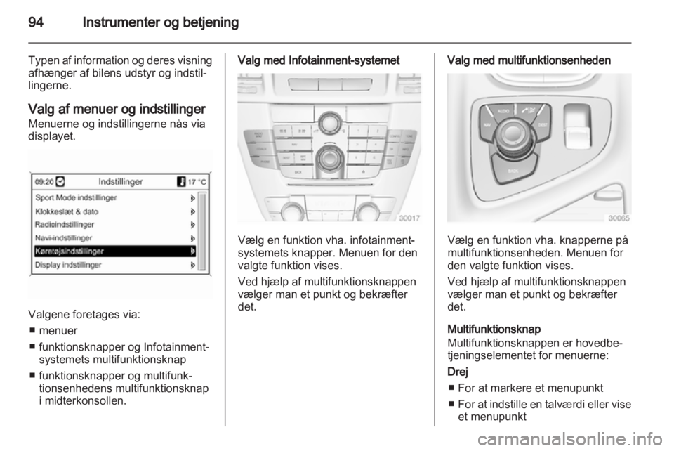 OPEL INSIGNIA 2012  Instruktionsbog (in Danish) 