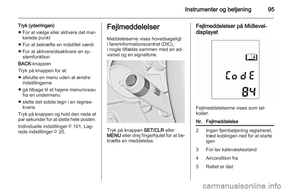 OPEL INSIGNIA 2012  Instruktionsbog (in Danish) 