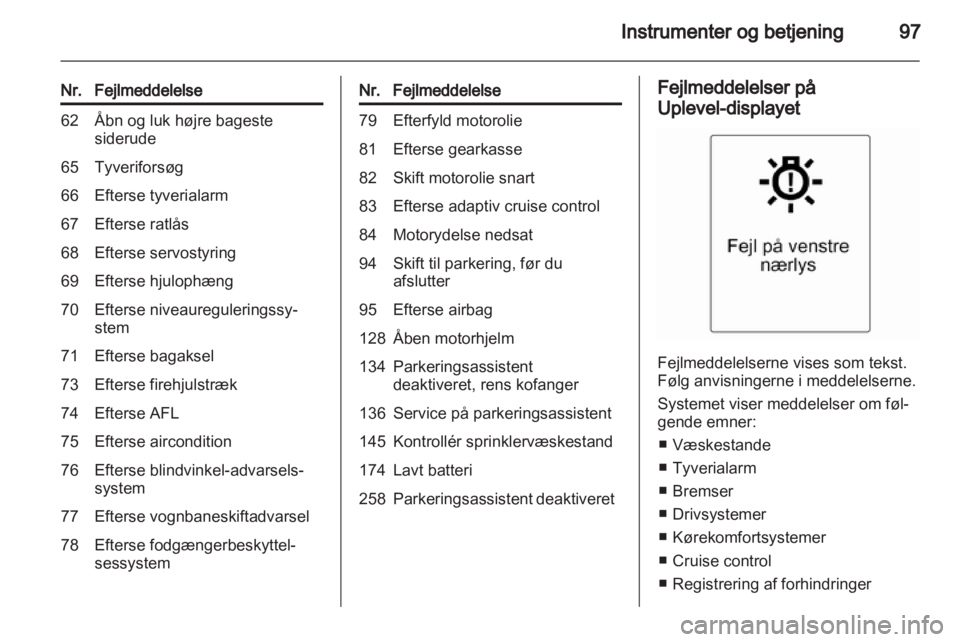 OPEL INSIGNIA 2012  Instruktionsbog (in Danish) 