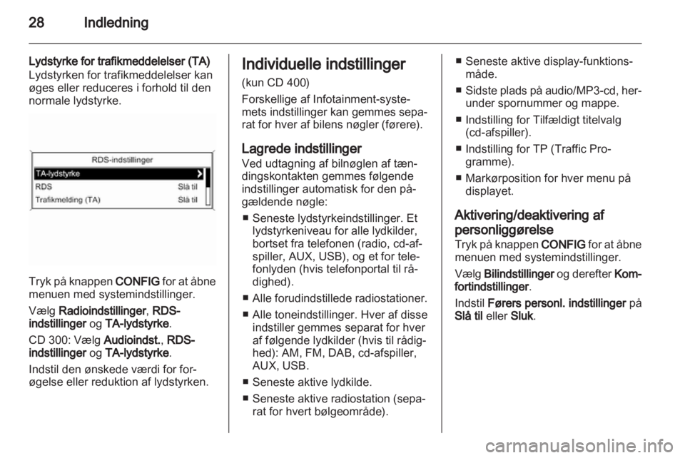 OPEL INSIGNIA 2012.5  Instruktionsbog til Infotainment (in Danish) 