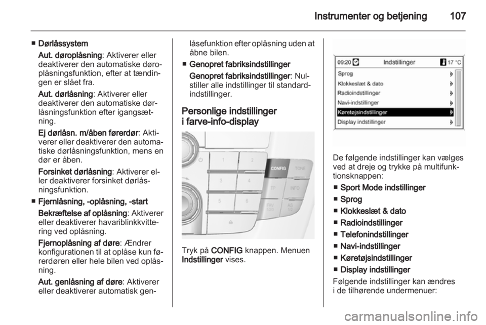 OPEL INSIGNIA 2012.5  Instruktionsbog (in Danish) 