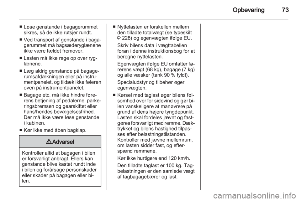 OPEL INSIGNIA 2012.5  Instruktionsbog (in Danish) 