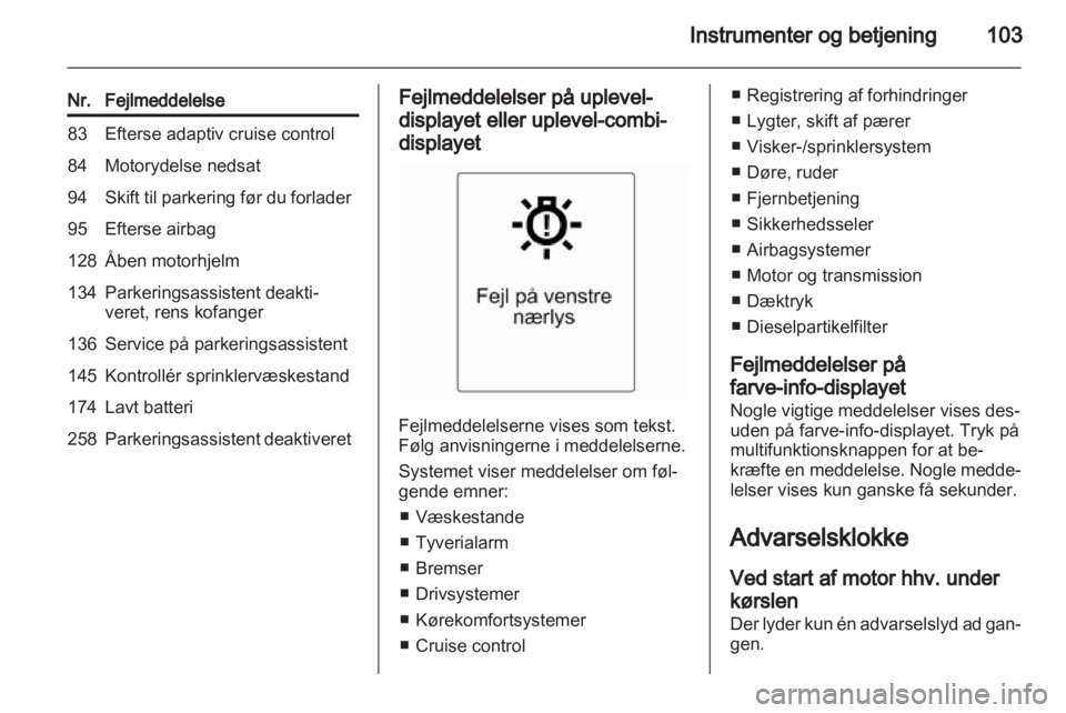 OPEL INSIGNIA 2013  Instruktionsbog (in Danish) 