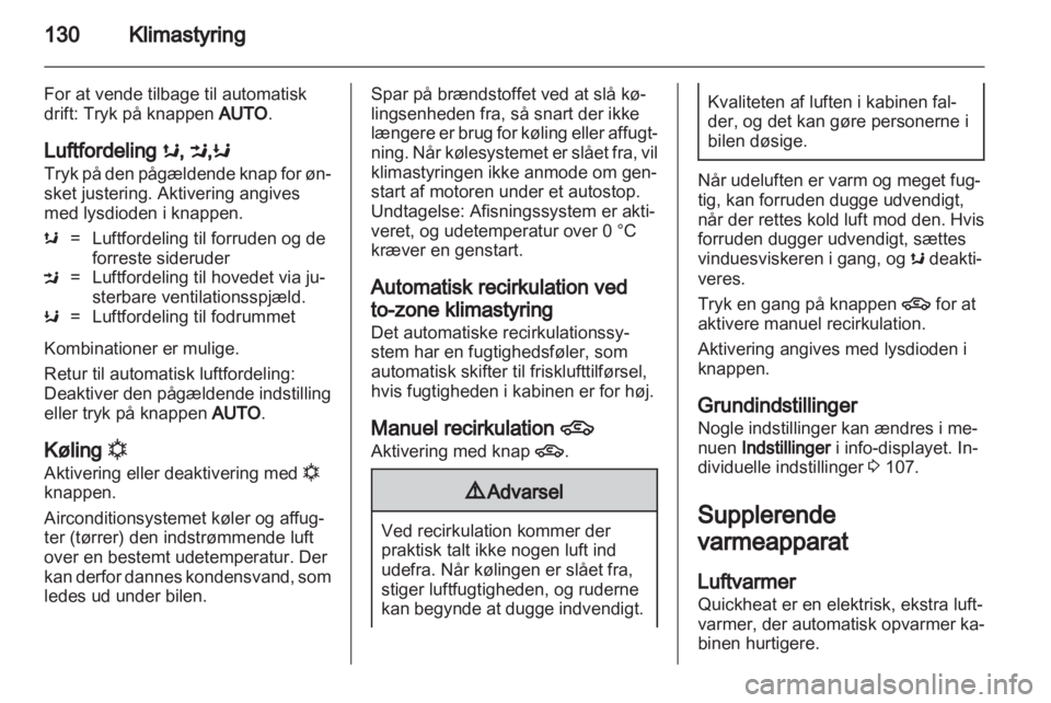 OPEL INSIGNIA 2013  Instruktionsbog (in Danish) 