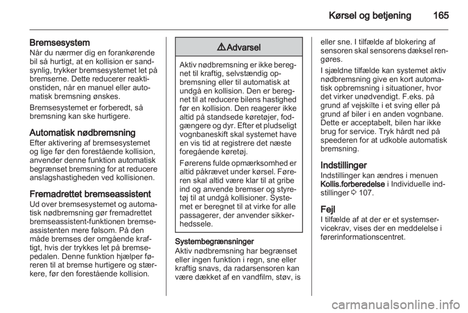 OPEL INSIGNIA 2013  Instruktionsbog (in Danish) 