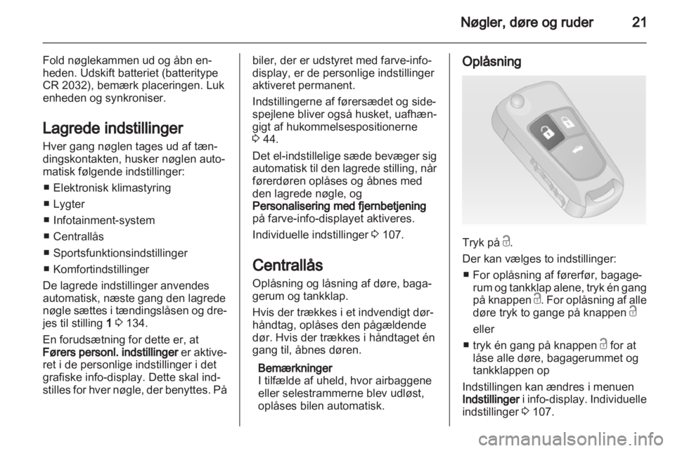 OPEL INSIGNIA 2013  Instruktionsbog (in Danish) 