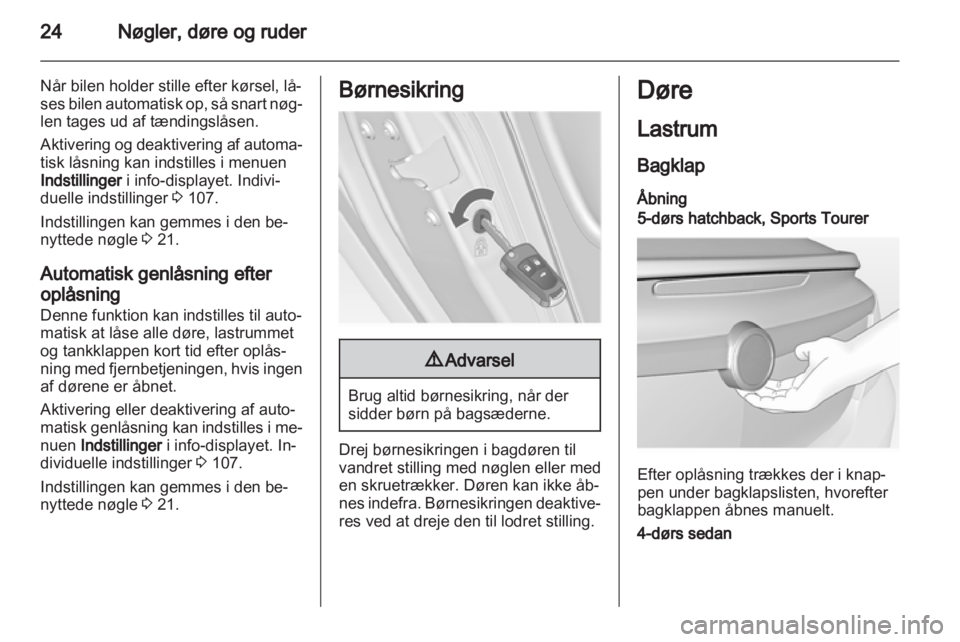 OPEL INSIGNIA 2013  Instruktionsbog (in Danish) 
