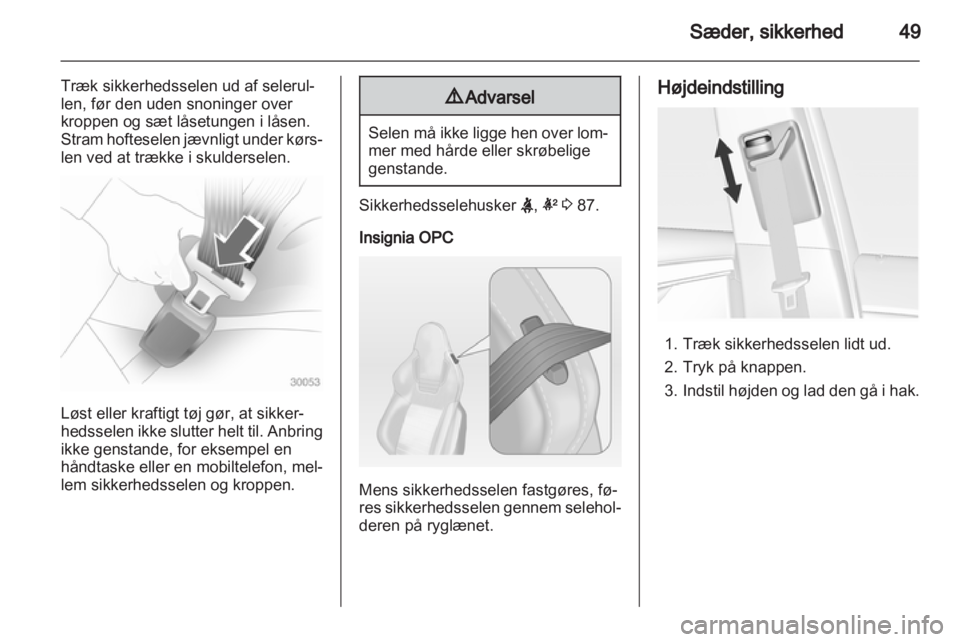 OPEL INSIGNIA 2013  Instruktionsbog (in Danish) 