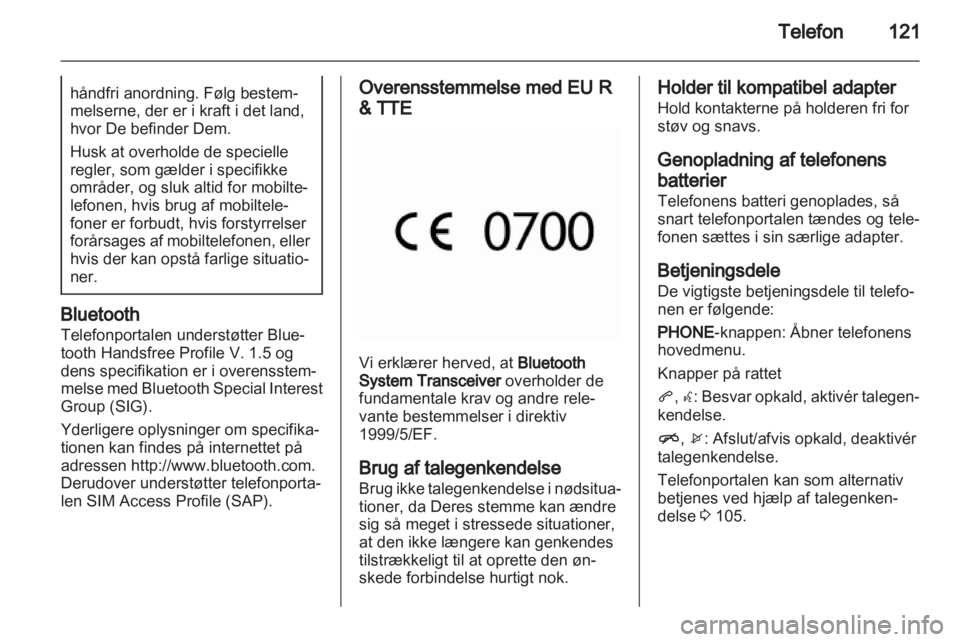 OPEL INSIGNIA 2013.5  Instruktionsbog til Infotainment (in Danish) 