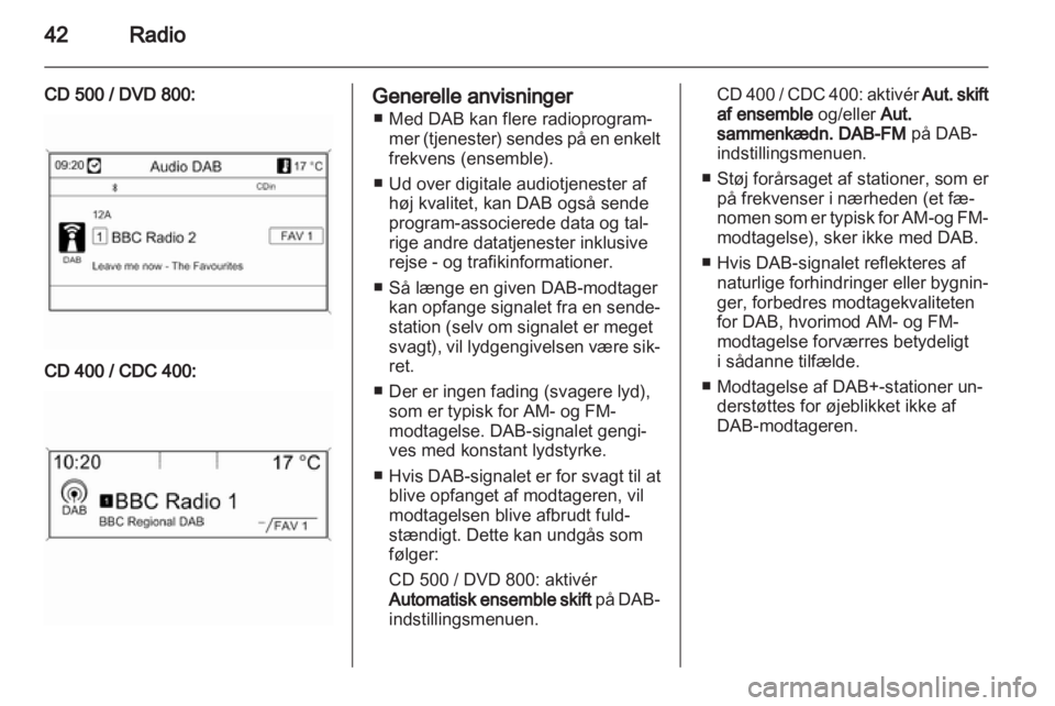 OPEL MERIVA 2011  Instruktionsbog til Infotainment (in Danish) 