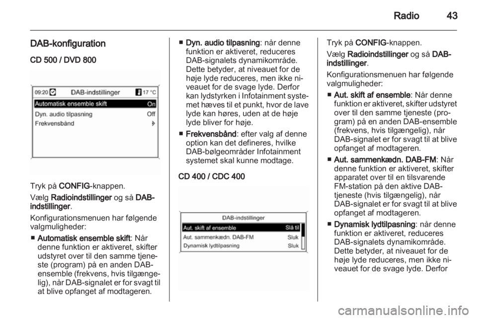 OPEL MERIVA 2011  Instruktionsbog til Infotainment (in Danish) 